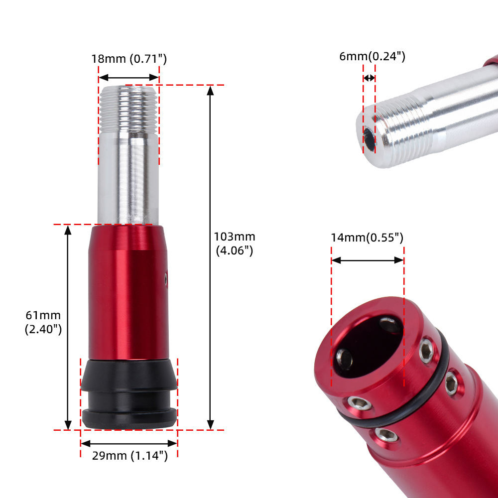 Knob Aluminum - Alüminyum Alaşımlı Vites Topuzu Adaptörü M18,