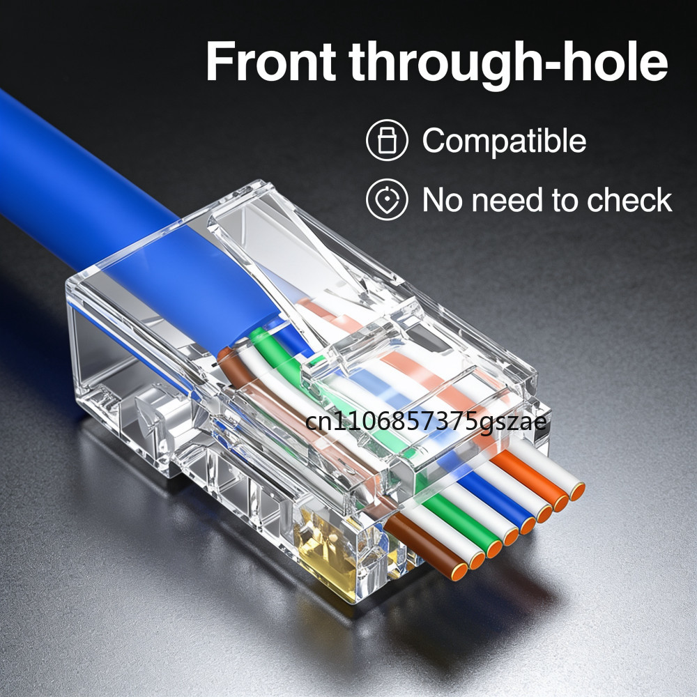 Rj45 Jack - 10/50/100 ADET CAT6 Delikli Kristal Başlıklı