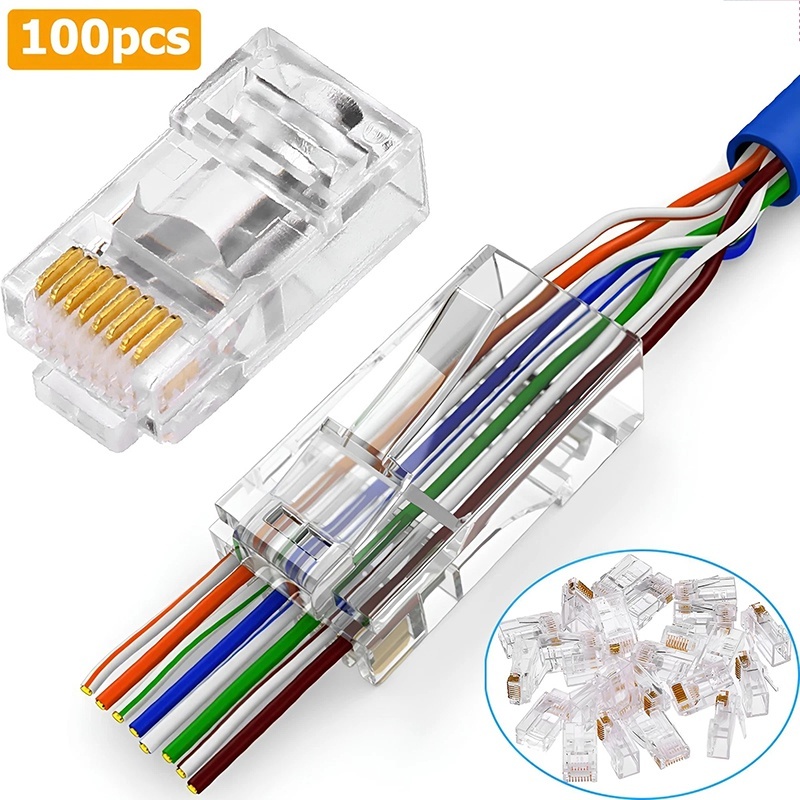 Rj45 Jack - 100 adet Cat6 Cat6e CAT5e RJ45